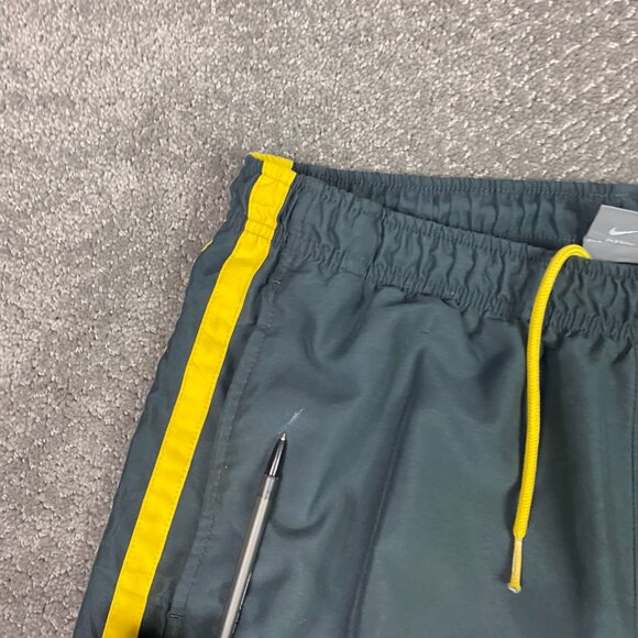 Vintage Nike Cargo Track Pants Men's Medium Gray Yellow Woven Gym Y2K Baggy - Picture 3 of 16